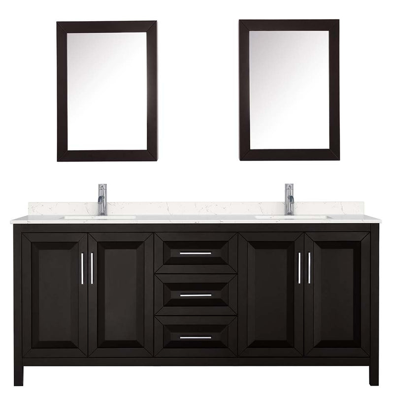 Daria 80 Inch Double Bathroom Vanity in Dark Espresso - 46