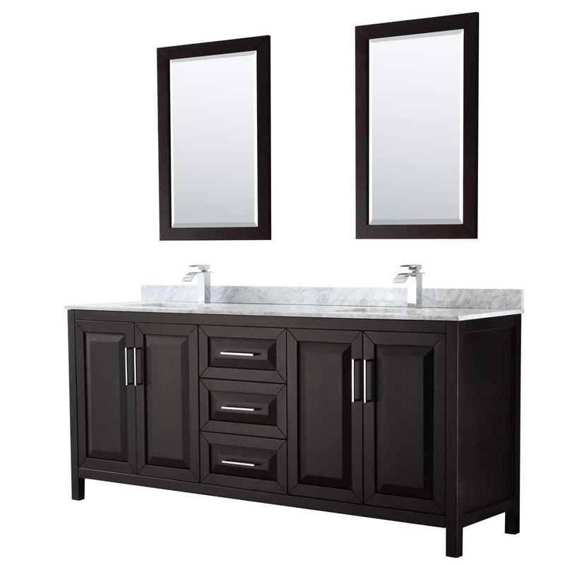 Daria 80 Inch Double Bathroom Vanity in Dark Espresso - 54