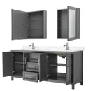 Daria 80 Inch Double Bathroom Vanity in Dark Gray - 25