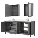 Daria 80 Inch Double Bathroom Vanity in Dark Gray - 45