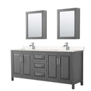 Daria 80 Inch Double Bathroom Vanity in Dark Gray - 44