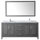 Daria 80 Inch Double Bathroom Vanity in Dark Gray - 61