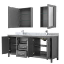 Daria 80 Inch Double Bathroom Vanity in Dark Gray - 65