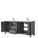 Daria 80 Inch Double Bathroom Vanity in Dark Gray - 73