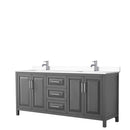 Daria 80 Inch Double Bathroom Vanity in Dark Gray - 72