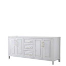 Daria 80 Inch Double Bathroom Vanity in White - Brushed Gold Trim