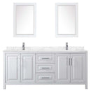 Daria 80 Inch Double Bathroom Vanity in White - Polished Chrome Trim - 16