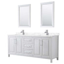 Daria 80 Inch Double Bathroom Vanity in White - Polished Chrome Trim - 14