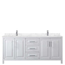 Daria 80 Inch Double Bathroom Vanity in White - Polished Chrome Trim - 12