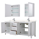 Daria 80 Inch Double Bathroom Vanity in White - Polished Chrome Trim - 45
