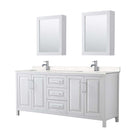 Daria 80 Inch Double Bathroom Vanity in White - Polished Chrome Trim - 44