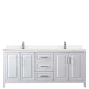 Daria 80 Inch Double Bathroom Vanity in White - Polished Chrome Trim - 32