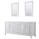 Daria 80 Inch Double Bathroom Vanity in White - Polished Chrome Trim - 2