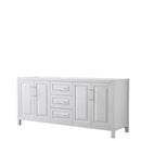 Daria 80 Inch Double Bathroom Vanity in White - Polished Chrome Trim