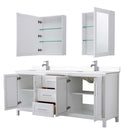 Daria 80 Inch Double Bathroom Vanity in White - Polished Chrome Trim - 87