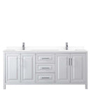 Daria 80 Inch Double Bathroom Vanity in White - Polished Chrome Trim - 74