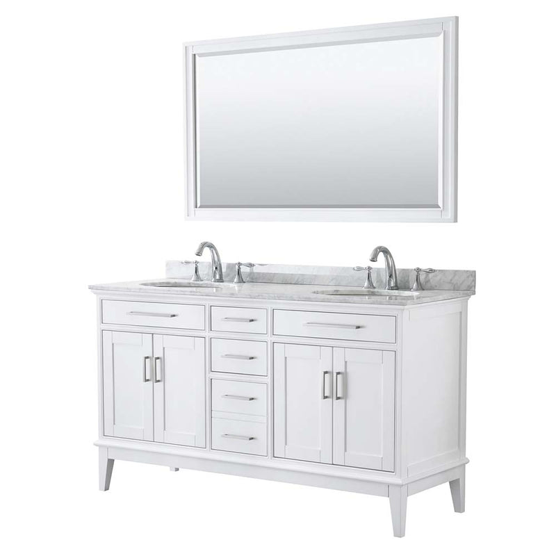 Margate 60 Inch Double Bathroom Vanity in White - 7