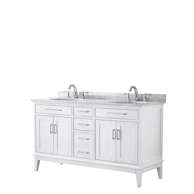 Margate 60 Inch Double Bathroom Vanity in White - 4
