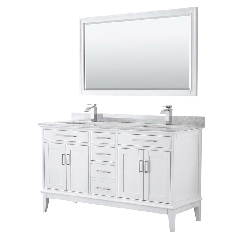 Margate 60 Inch Double Bathroom Vanity in White - 14