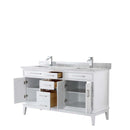 Margate 60 Inch Double Bathroom Vanity in White - 12