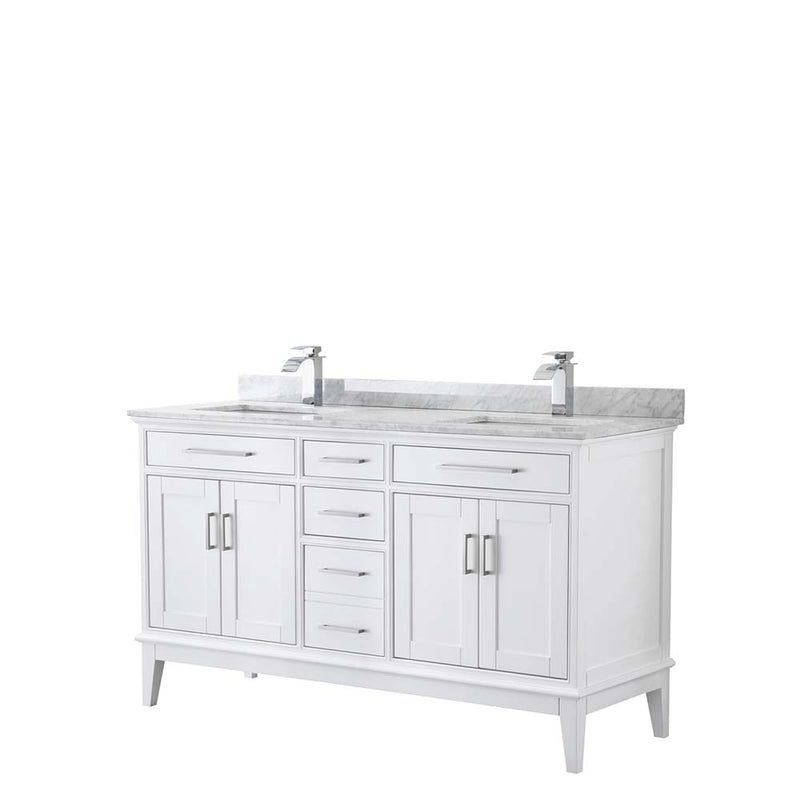 Margate 60 Inch Double Bathroom Vanity in White - 11