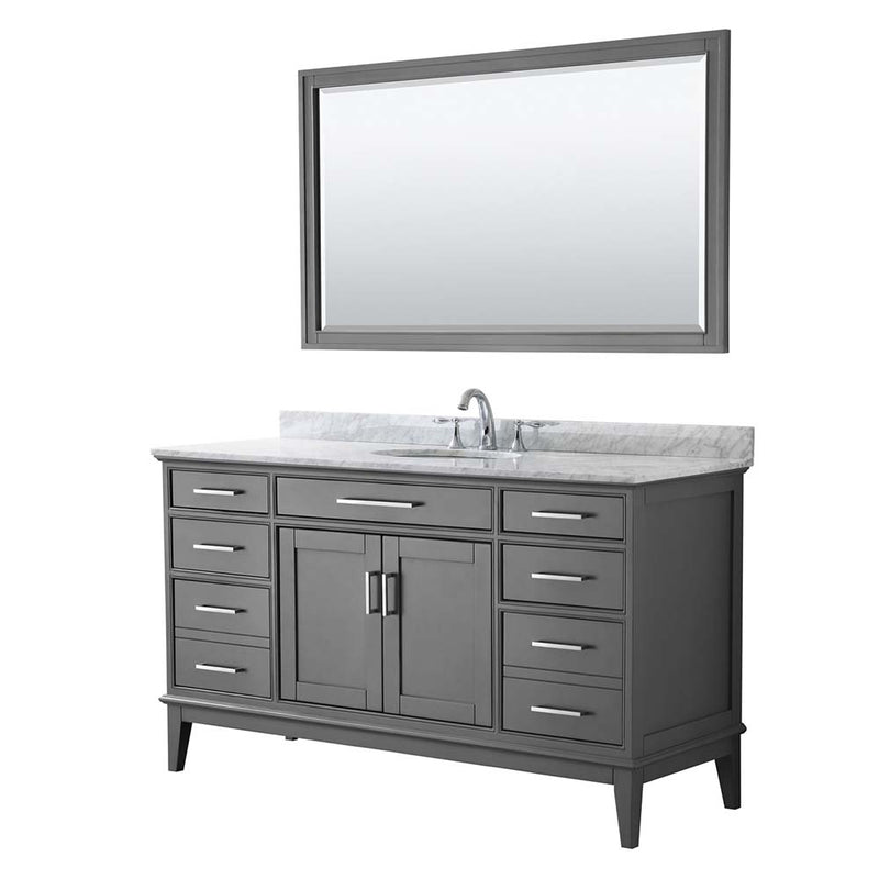 Margate 60 Inch Single Bathroom Vanity in Dark Gray - 7