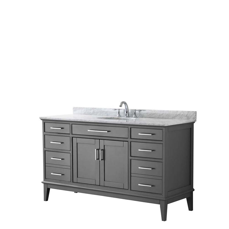 Margate 60 Inch Single Bathroom Vanity in Dark Gray - 4