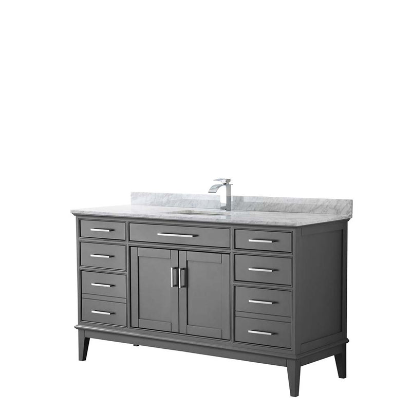Margate 60 Inch Single Bathroom Vanity in Dark Gray - 11