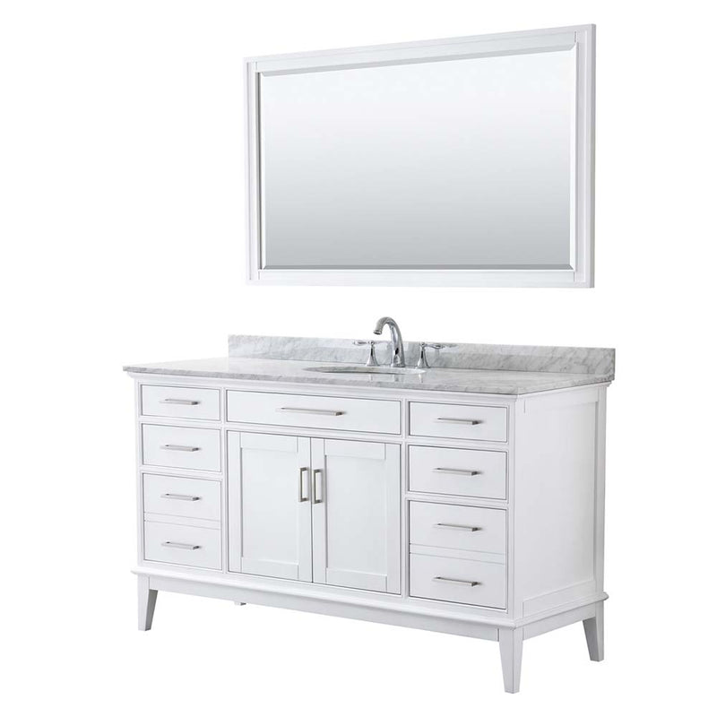 Margate 60 Inch Single Bathroom Vanity in White - 7