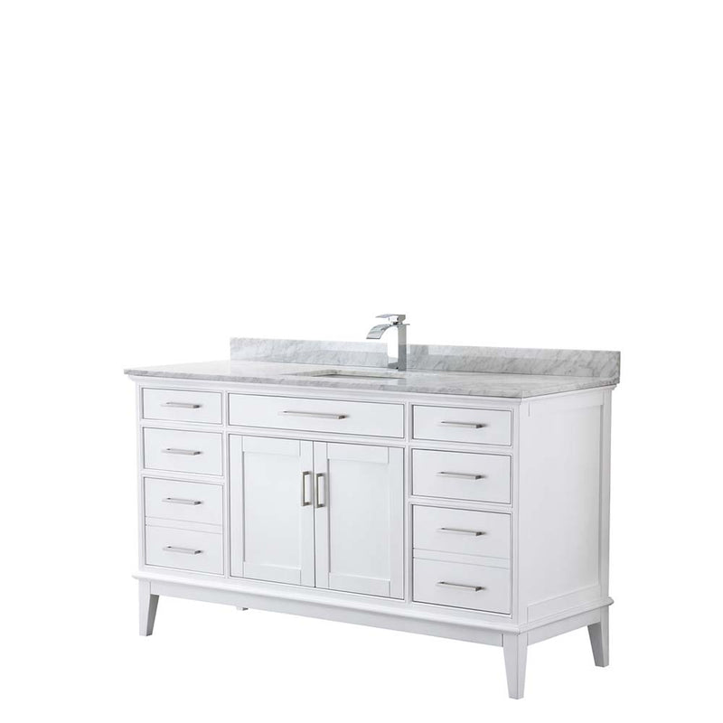 Margate 60 Inch Single Bathroom Vanity in White - 11