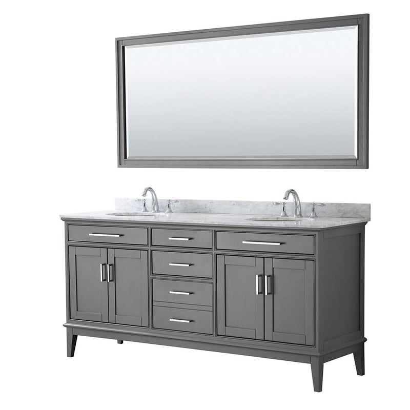 Margate 72 Inch Double Bathroom Vanity in Dark Gray - 7