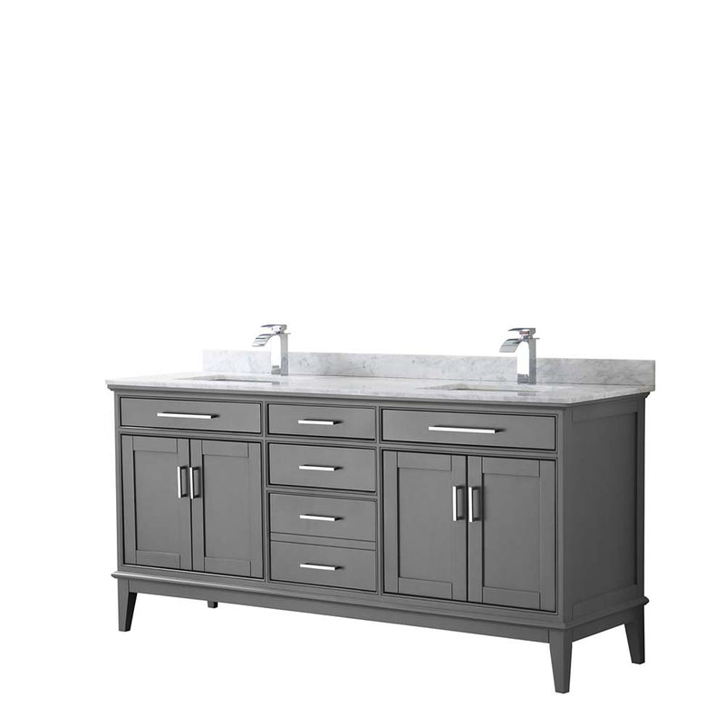 Margate 72 Inch Double Bathroom Vanity in Dark Gray - 11