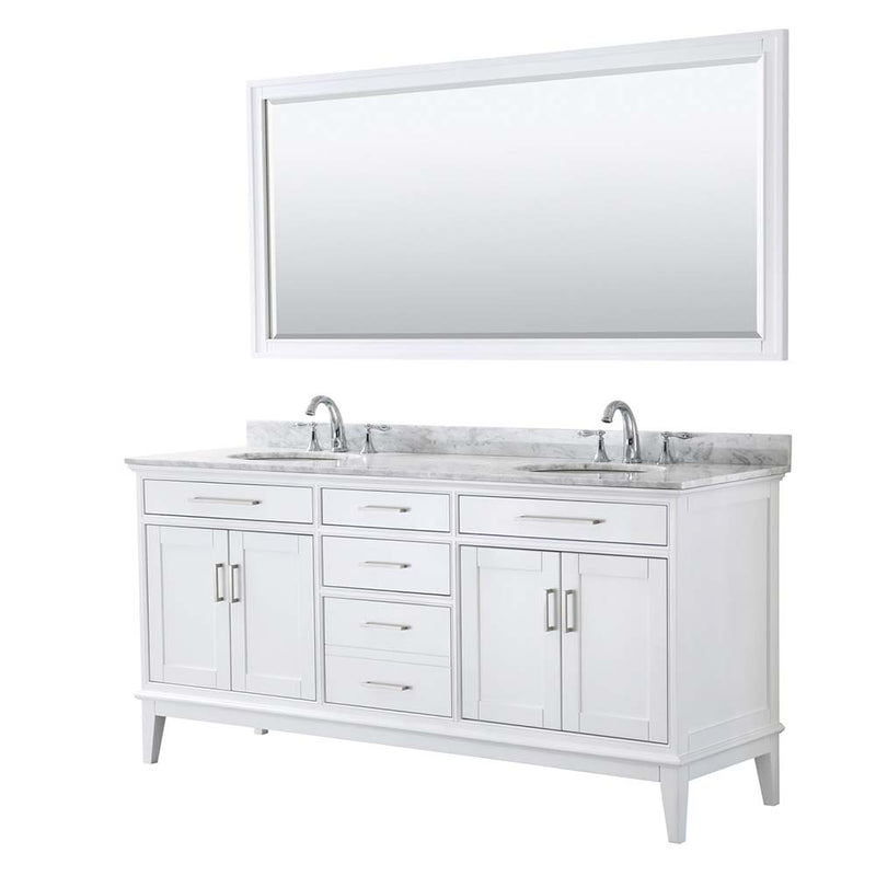 Margate 72 Inch Double Bathroom Vanity in White - 7
