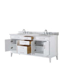 Margate 72 Inch Double Bathroom Vanity in White - 5