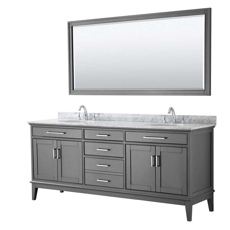 Margate 80 Inch Double Bathroom Vanity in Dark Gray - 7