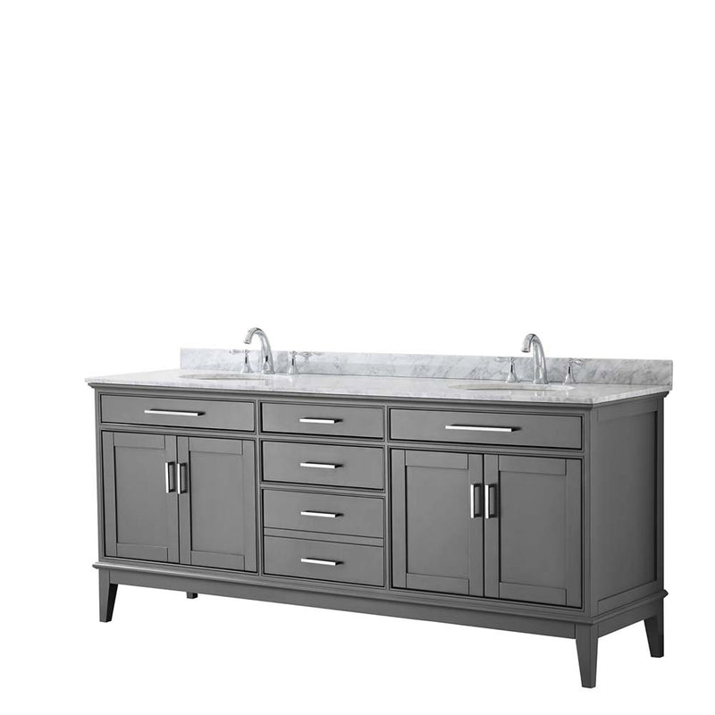 Margate 80 Inch Double Bathroom Vanity in Dark Gray - 4