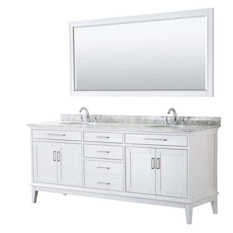 Margate 80 Inch Double Bathroom Vanity in White - 7