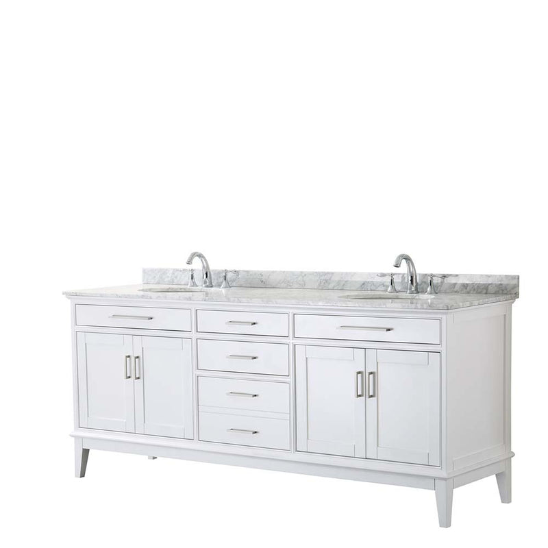 Margate 80 Inch Double Bathroom Vanity in White - 4