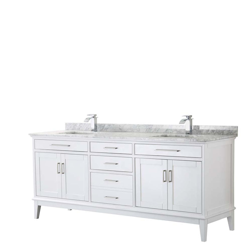 Margate 80 Inch Double Bathroom Vanity in White - 15