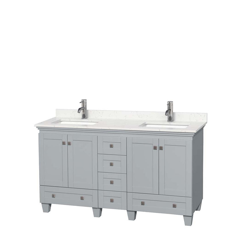 Acclaim 60 Inch Double Bathroom Vanity in Oyster Gray