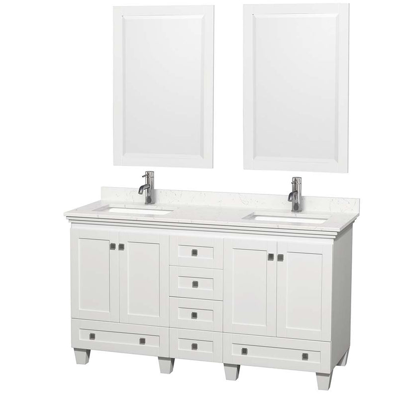 Acclaim 60 Inch Double Bathroom Vanity in White - 18