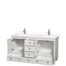 Acclaim 60 Inch Double Bathroom Vanity in White - 35