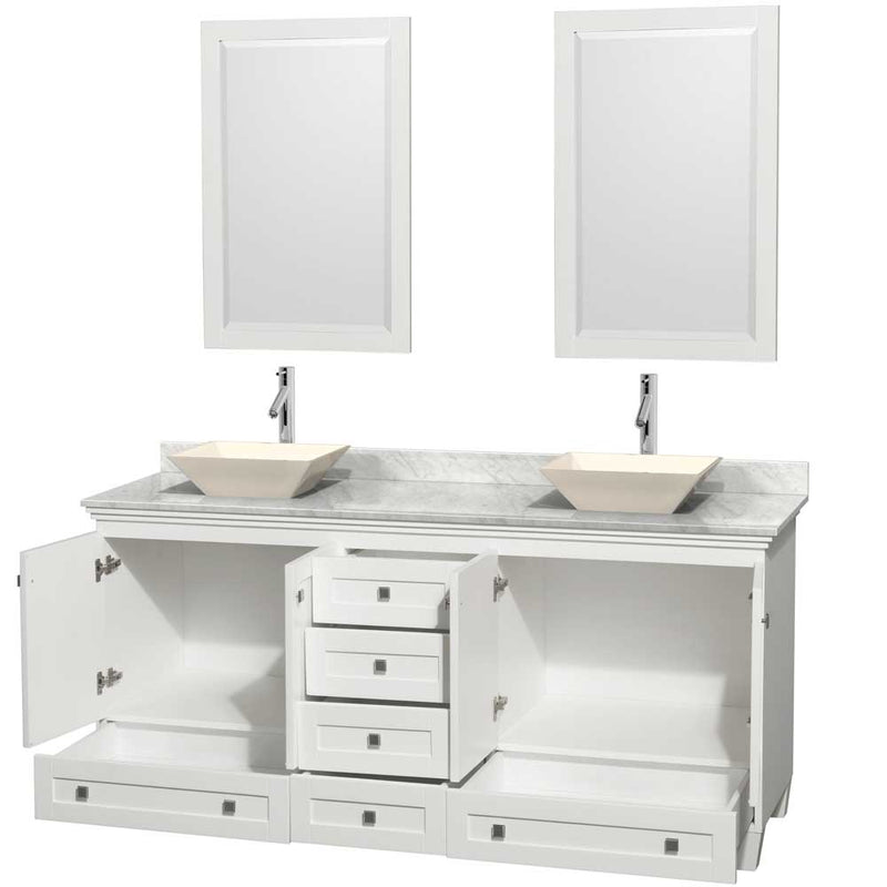 Acclaim 72 Inch Double Bathroom Vanity in White - 32