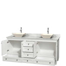 Acclaim 72 Inch Double Bathroom Vanity in White - 30