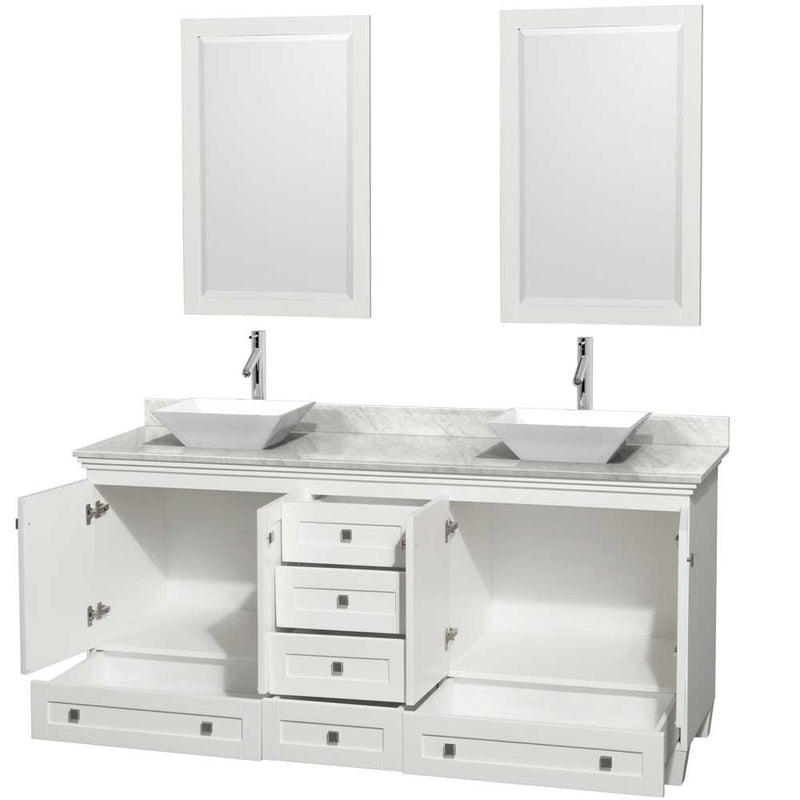 Acclaim 72 Inch Double Bathroom Vanity in White - 36