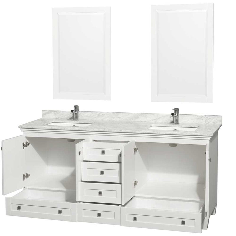 Acclaim 72 Inch Double Bathroom Vanity in White - 40