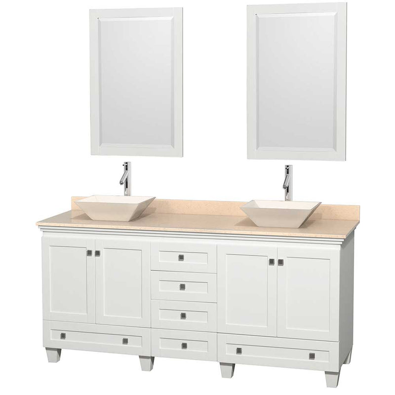 Acclaim 72 Inch Double Bathroom Vanity in White - 12