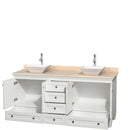 Acclaim 72 Inch Double Bathroom Vanity in White - 15