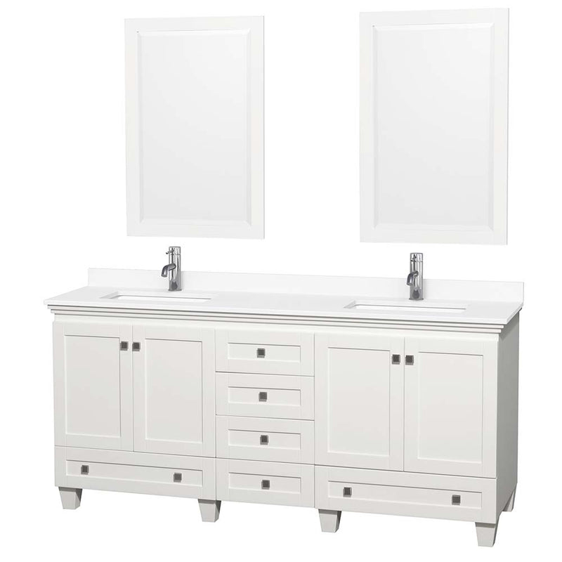Acclaim 72 Inch Double Bathroom Vanity in White - 44