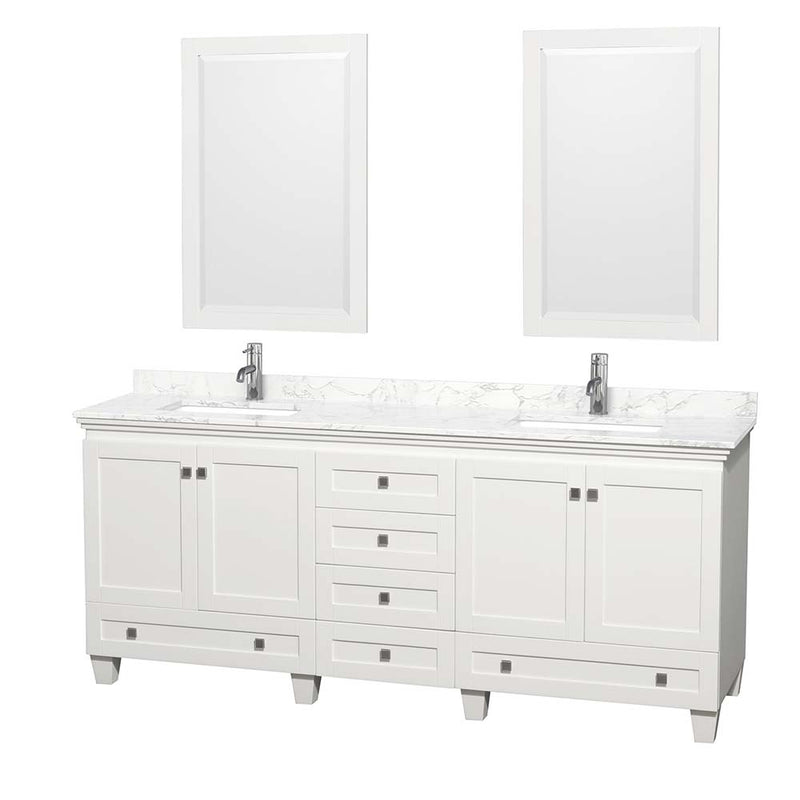 Acclaim 80 Inch Double Bathroom Vanity in White - 6